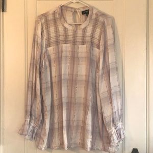 Lane Bryant long sleeve plaid blouse size 20